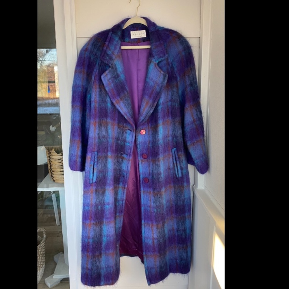 M.LIMEN Purple, Blue, and Magenta plaid coat - One of a Kind
